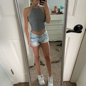 Grey knitted Crop top